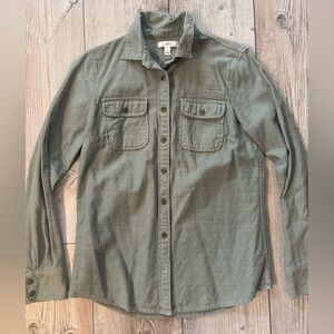 J. Crew Style 06722 100% Cotton Tan Button Up Top Size 4